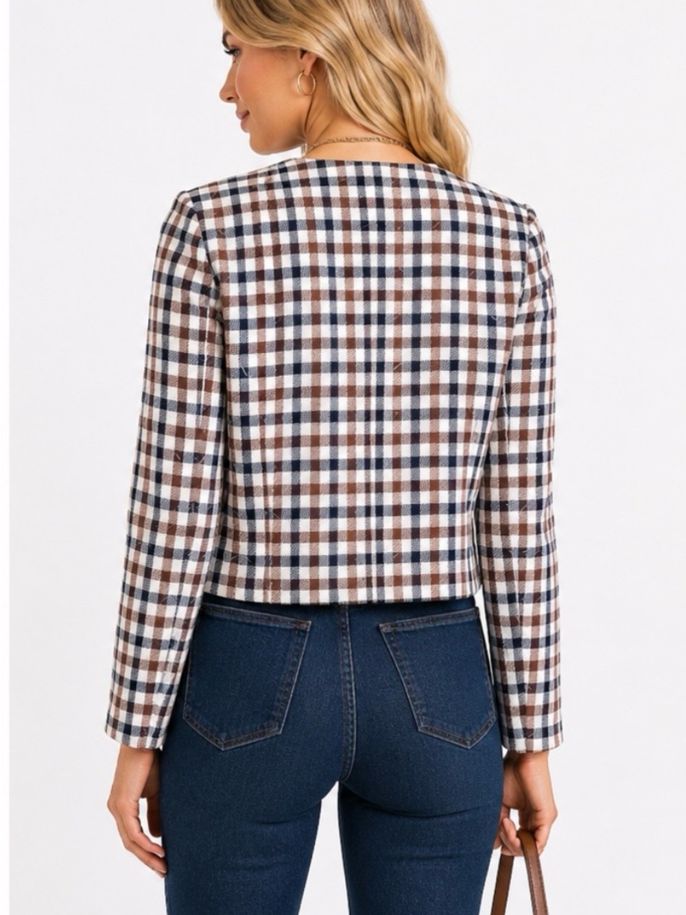 House of Harlow 1960 Plaid Blazer - Black and White NWT S - Picture 2 of 10